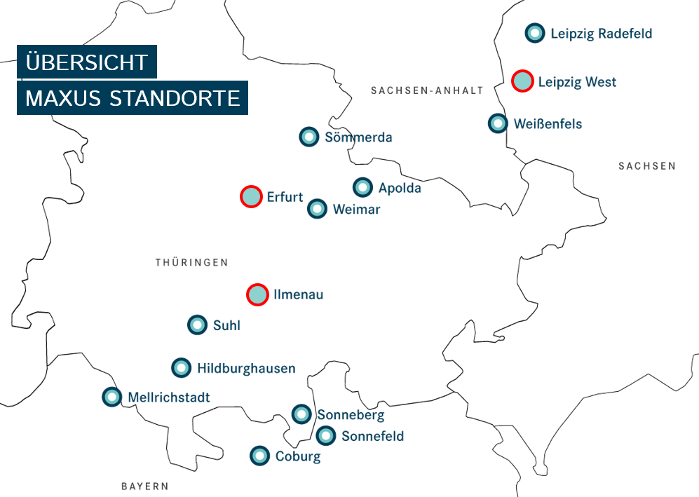 Karte MAXUS Standorte