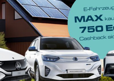 Elektroauto bei MAX kaufen und 750 Euro Cashback